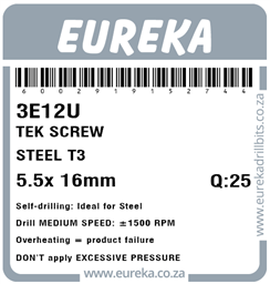 3E12 - Tek Screw Steel -3E12_Label_T